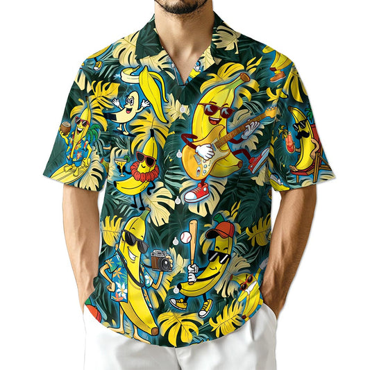 Netecom Banana Plays The Guitar Hawaiian Shirt for Men