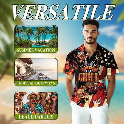 Netecom Barbecue I Will Be At The Grill Hawaiian Shirt for Men Women, BBQ Grill Button Down Summer Aloha Beach Shirts, S-5XL