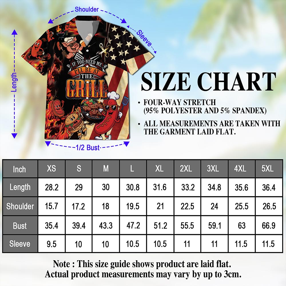 Netecom Barbecue I Will Be At The Grill Hawaiian Shirt for Men Women, BBQ Grill Button Down Summer Aloha Beach Shirts, S-5XL