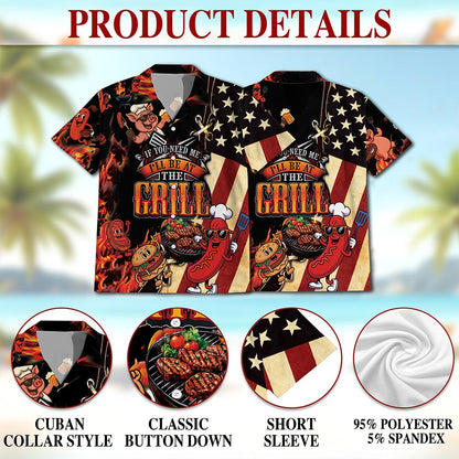 Netecom Barbecue I Will Be At The Grill Hawaiian Shirt for Men Women, BBQ Grill Button Down Summer Aloha Beach Shirts, S-5XL