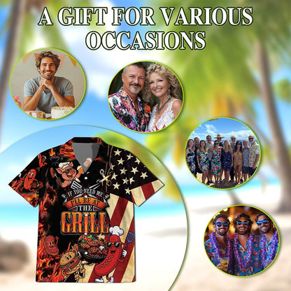 Netecom Barbecue I Will Be At The Grill Hawaiian Shirt for Men Women, BBQ Grill Button Down Summer Aloha Beach Shirts, S-5XL
