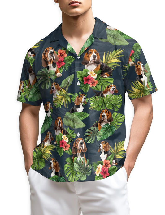Netecom Basset Hound Hawaiian Shirt for Men