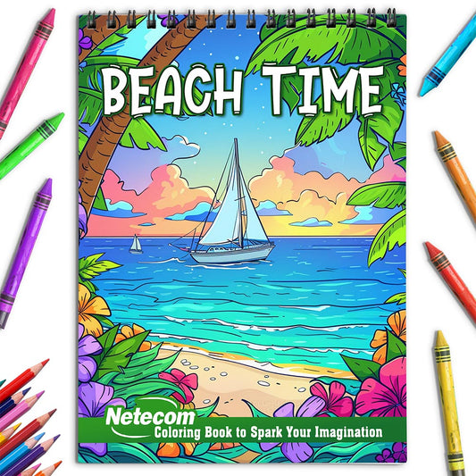 Netecom Beach Time Coloring Book for Adults