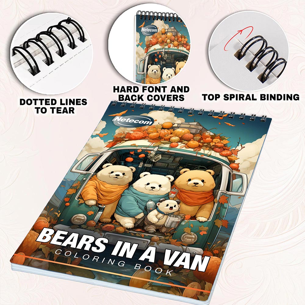 Netecom Bears in a Van Coloring Pages for Adults