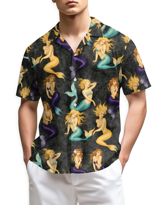 Netecom Beautiful Mermaid Hawaiian Shirt for Men