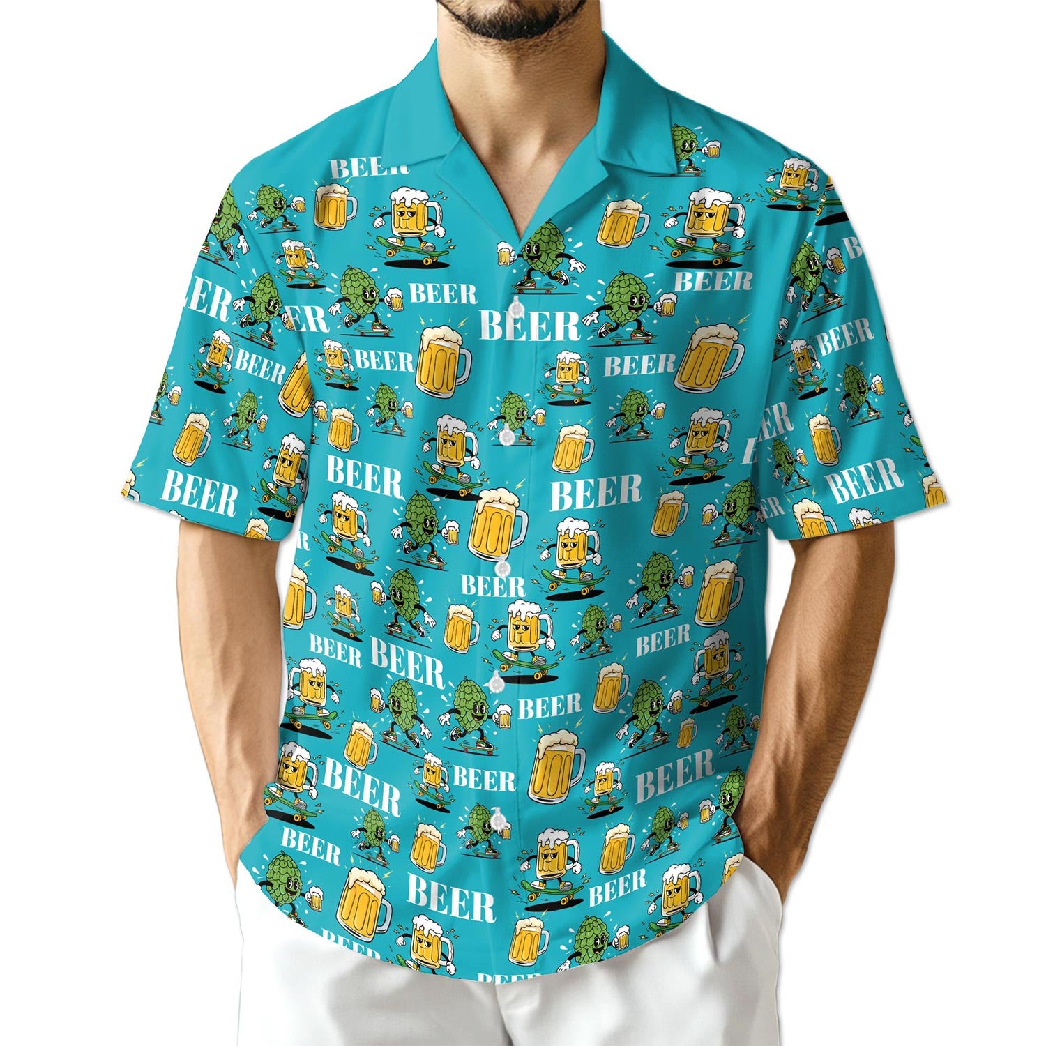 Netecom Beer Hops Hawaiian Shirt for Men