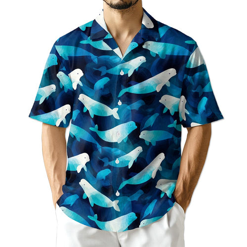 Netecom Beluga Whales Hawaiian Shirt for Men