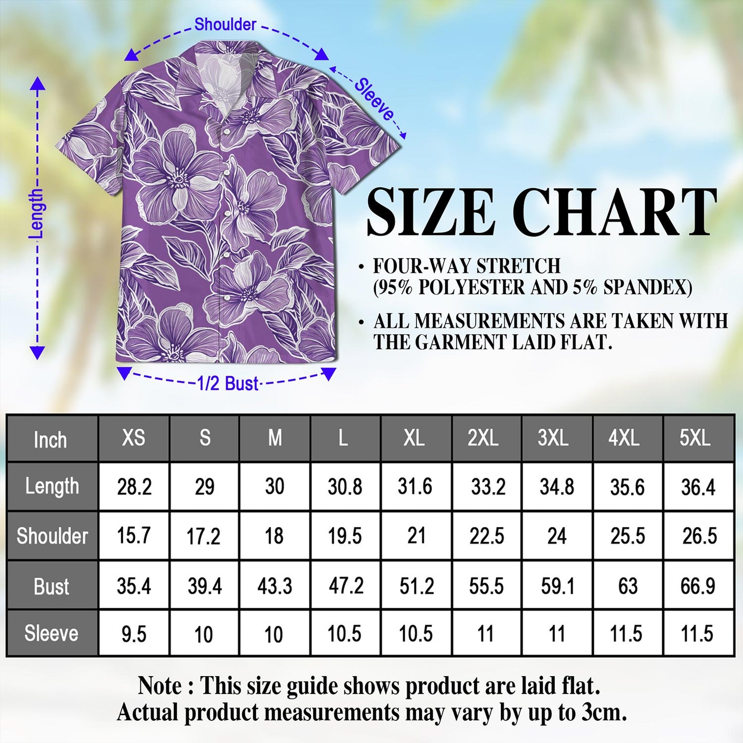 Netecom Big Hibiscus Purple Hawaiian Shirt for Men, Button Down Summer Beach Short Sleeve, Floral Style, S-5XL