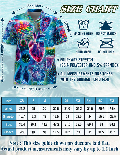 Netecom Biology and Chemistry Hawaiian Shirt for Men, Neon Style, Button Down Summer Beach Short Sleeve, S-5XL