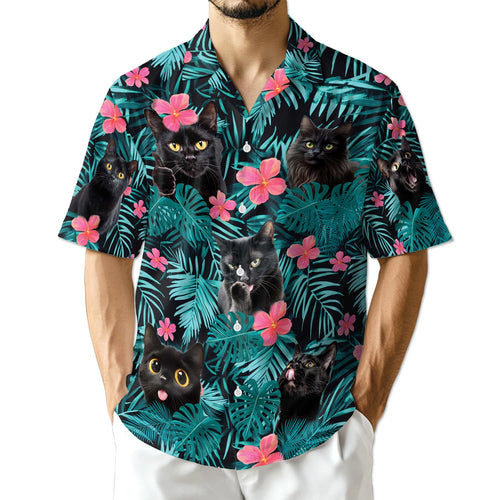 Netecom Black Cat Hawaiian Shirt for Men