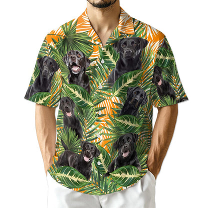 Netecom Black Labrador Retriever Dog Hawaiian Shirt for Men