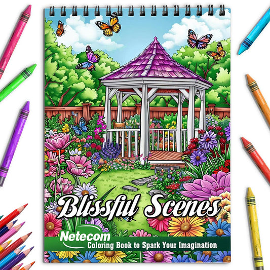 Netecom Blissful Scenes Coloring Book for Adults