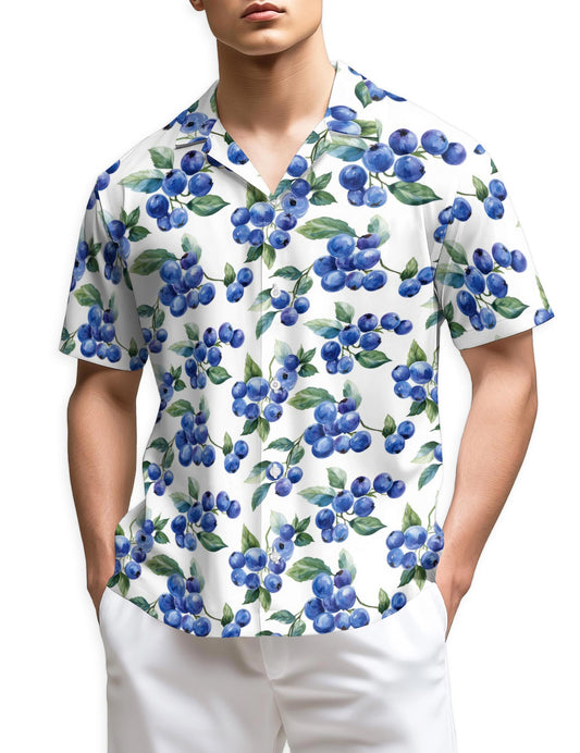 Netecom Blueberry Pattern Hawaiian Shirt for Men