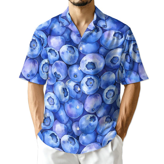 Netecom Blueberry Pattern Hawaiian Shirt for Men