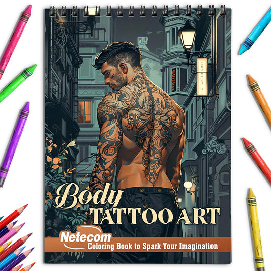 Netecom Body Tattoo Art Coloring Book for Adults