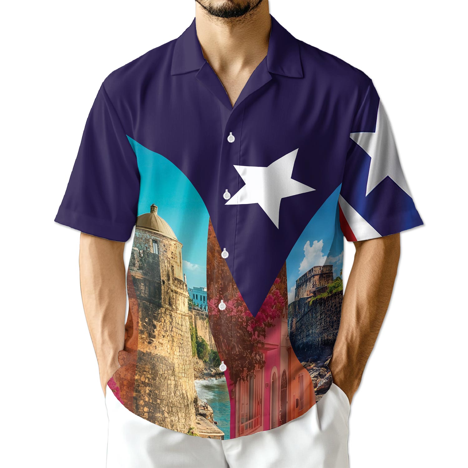 Netecom Boricua Puerto Rico Hawaiian Shirt for Men