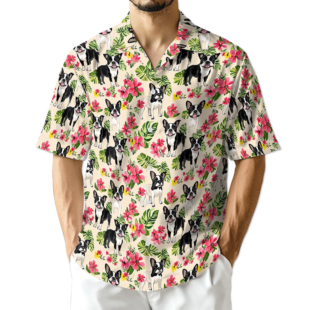 Netecom Boston Terrier Hawaiian Shirt for Men