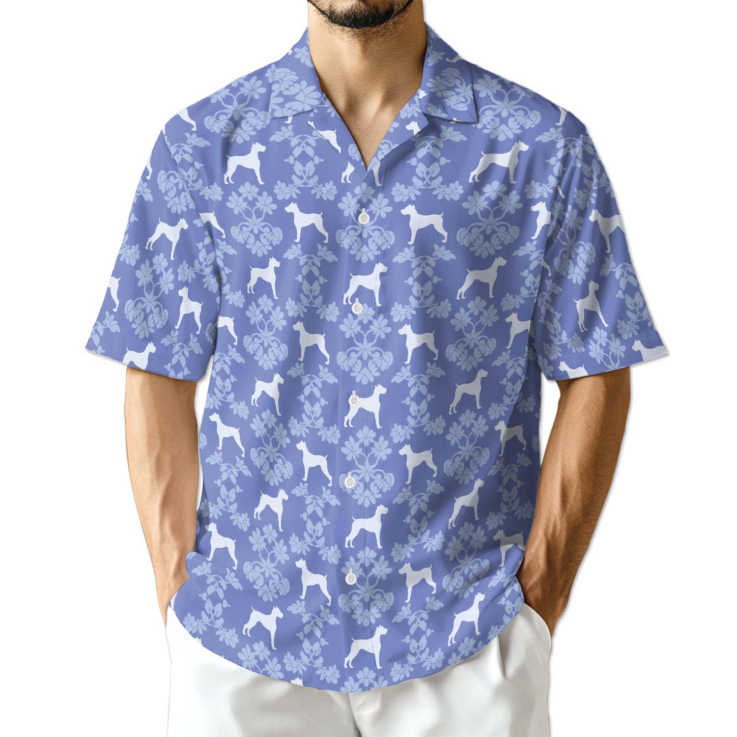 Netecom Boxer Dog Hawaiian Shirt for Men