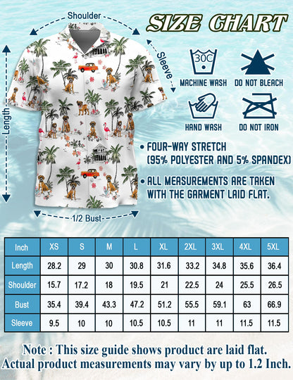 Netecom Boxer Hawaiian Shirt for Men, Dog Lover Gifts, Button Down Summer Beach Short Sleeve, S-5XL