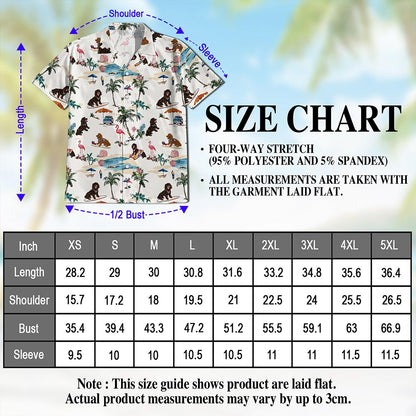Netecom Boykin Spaniel Hawaiian Shirt for Men, Tropical Style, Button Down Summer Beach Short Sleeve, S-5XL