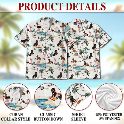 Netecom Boykin Spaniel Hawaiian Shirt for Men, Tropical Style, Button Down Summer Beach Short Sleeve, S-5XL