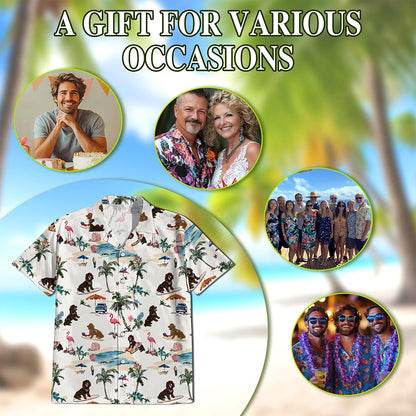 Netecom Boykin Spaniel Hawaiian Shirt for Men, Tropical Style, Button Down Summer Beach Short Sleeve, S-5XL