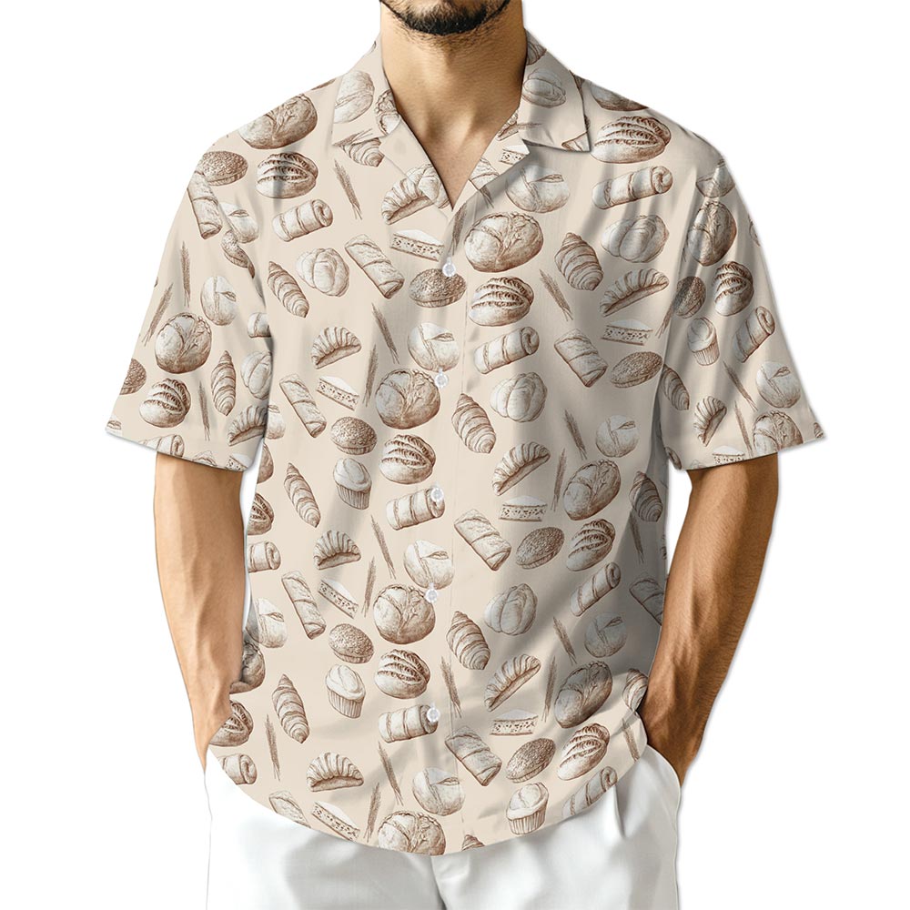 Netecom Bread Pattern Hawaiian Shirt for Men