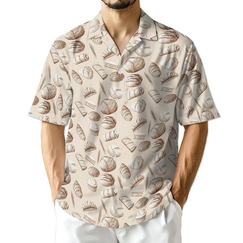 Netecom Bread Pattern Hawaiian Shirt for Men