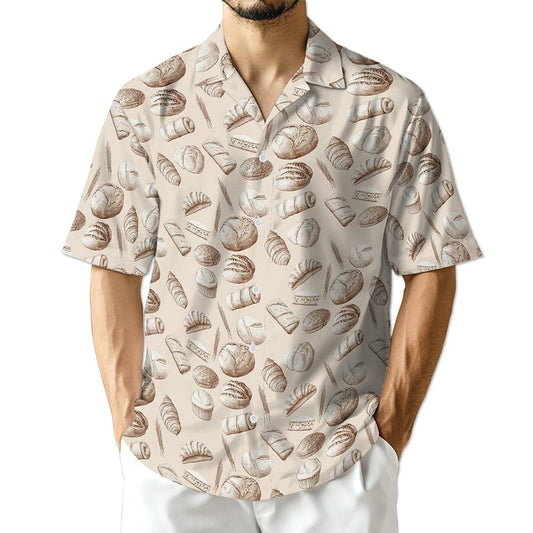 Netecom Bread Pattern Hawaiian Shirt for Men
