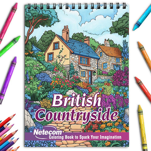 Netecom British Countryside Coloring Book for Adults
