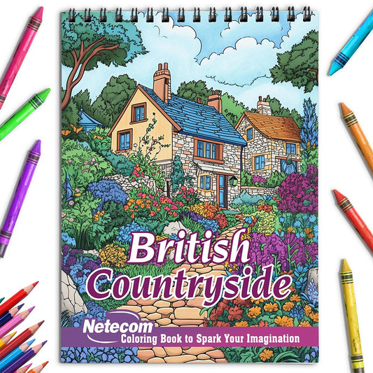 Netecom British Countryside Coloring Book for Adults