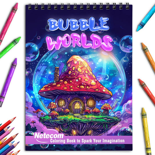 Netecom Bubble Worlds Coloring Book for Adults