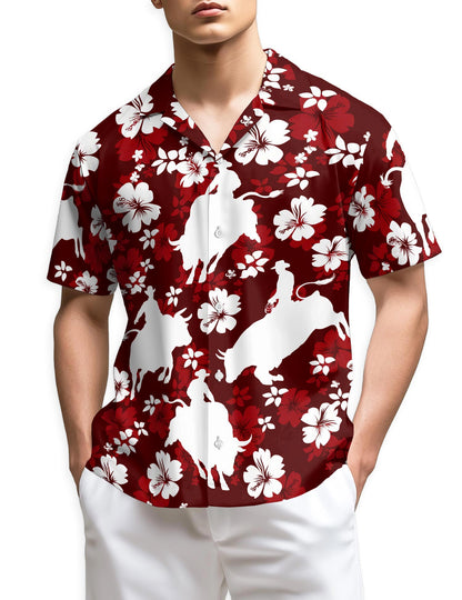 Netecom Bull Riding Hawaiian Shirt for Men