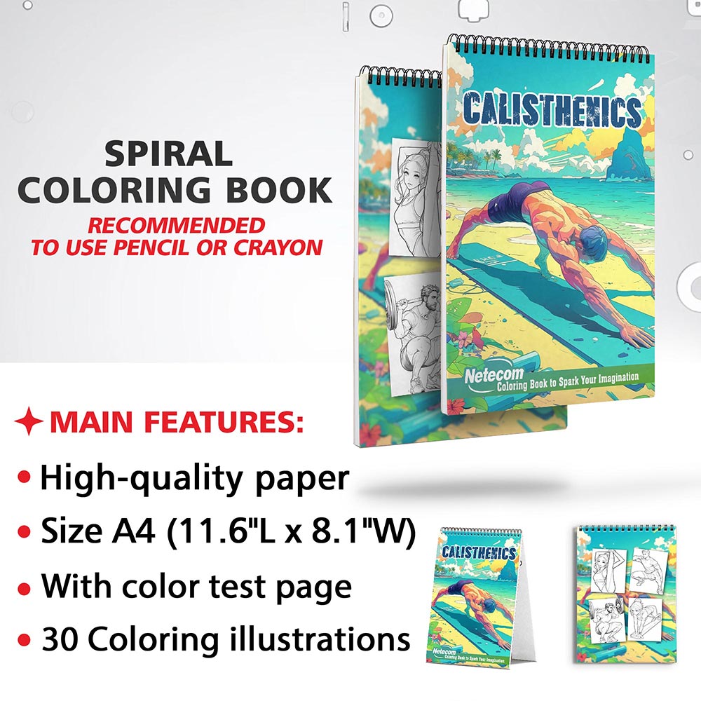 Netecom Calisthenics Coloring Sheets for Adults