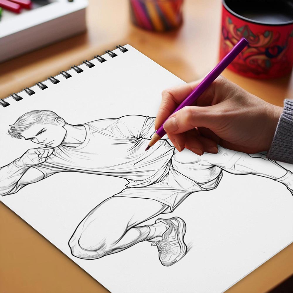 Netecom Calisthenics Coloring Book Spiral Bound for Adults