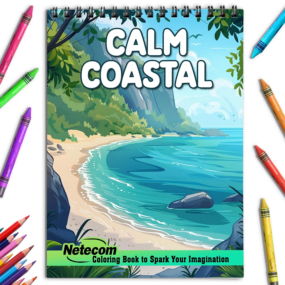 Netecom Calm Coastal Coloring Book for Adults