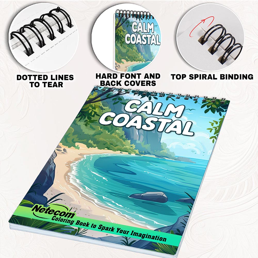 Netecom Calm Coastal Coloring Pages for Adults