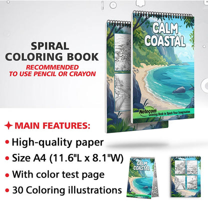 Netecom Calm Coastal Coloring Sheets for Adults