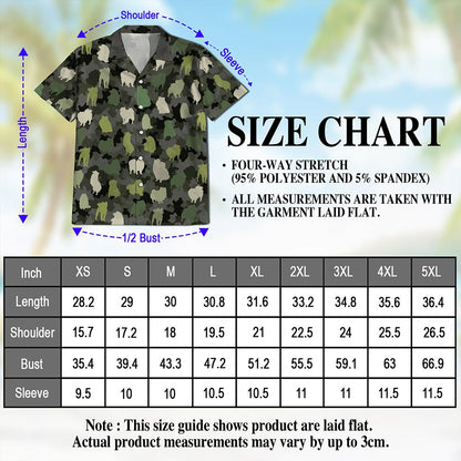 Netecom Camo Samoyed Dog Hawaiian Shirt for Men, Dog Lover Gift, Button Down Summer Beach Short Sleeve, Sizes S-5XL
