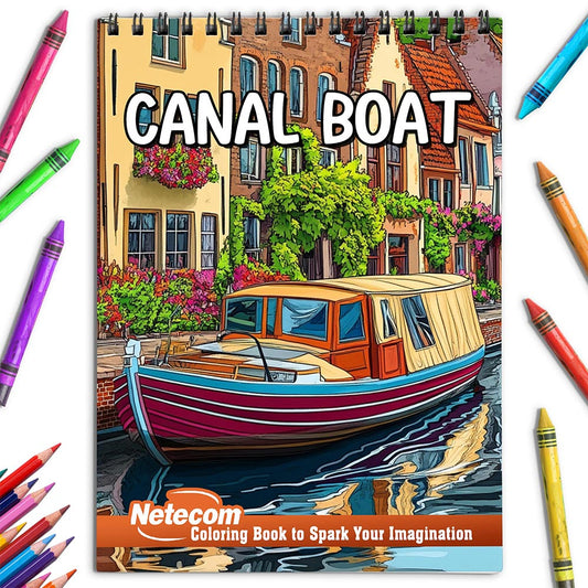 Netecom Canal Boat Coloring Book for Adults