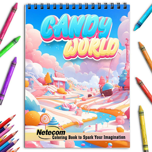 Netecom Candy World Coloring Book for Adults