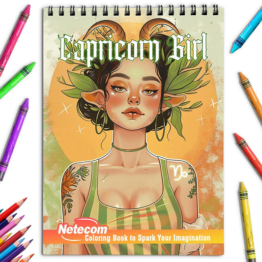 Netecom Capricorn Girl Coloring Book for Adults