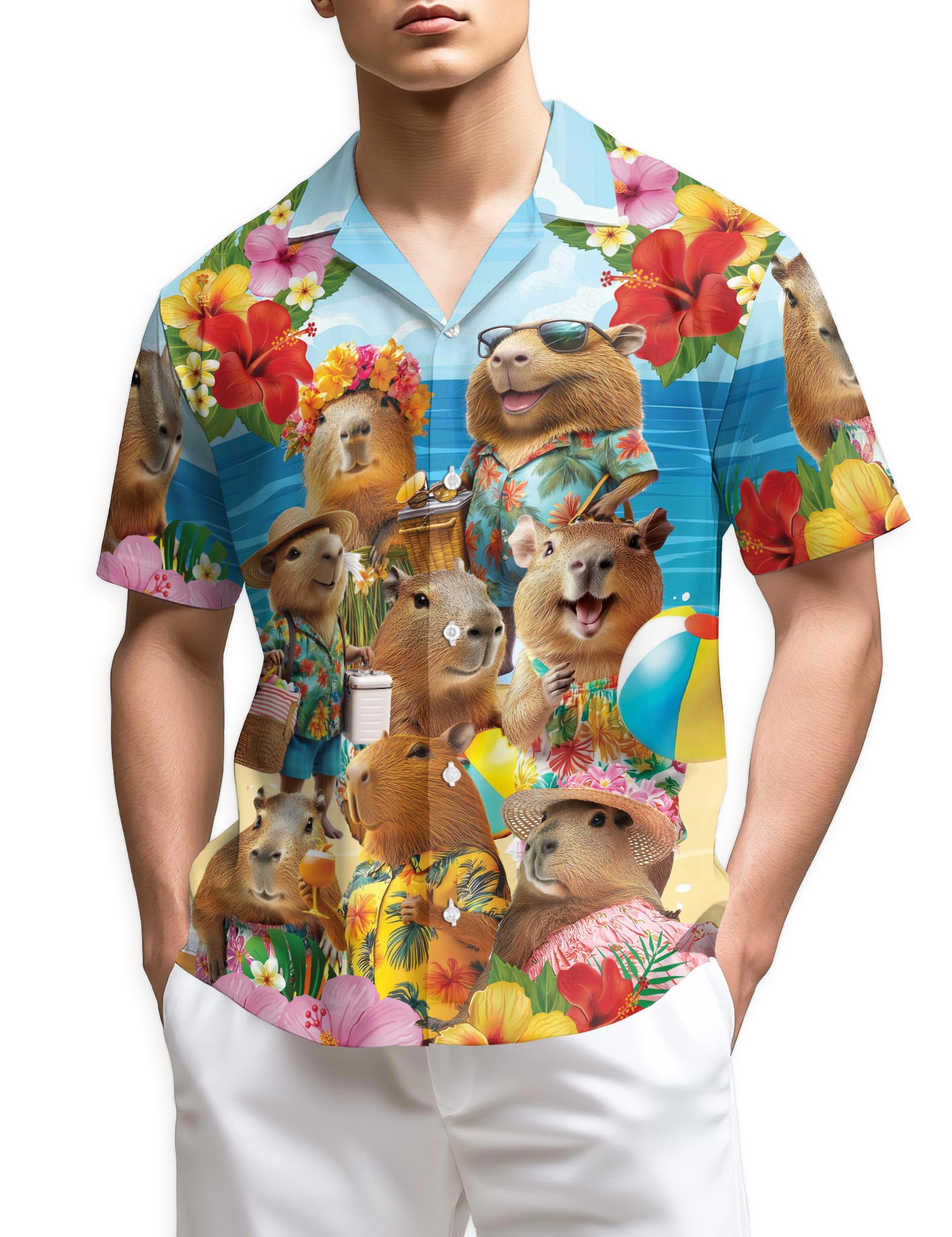 Netecom Capybara Hawaiian Shirt for Men
