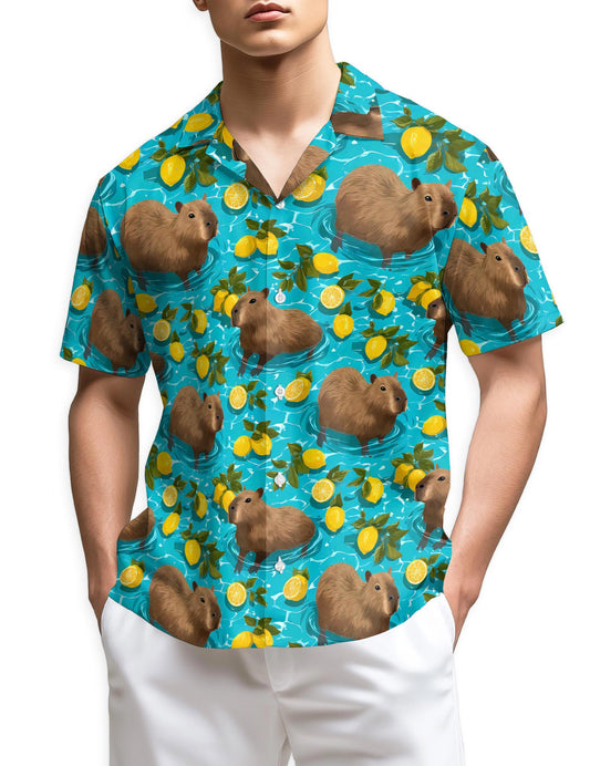 Netecom Capypara Pattern Hawaiian Shirt for Men