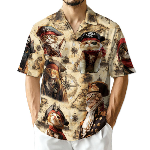 Netecom Cat Pirate Hawaiian Shirt for Men
