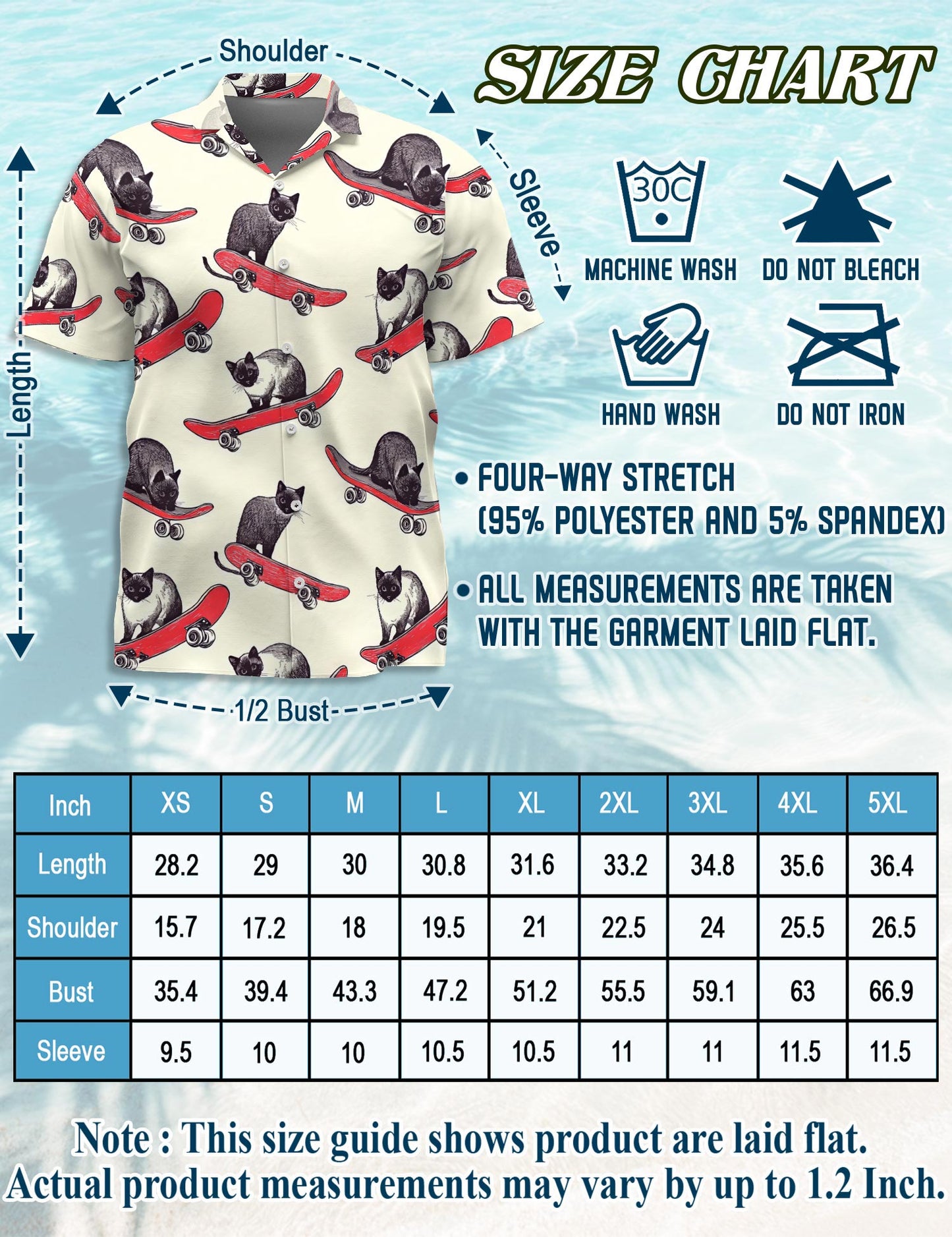 Netecom Cats Playing Skateboarding Hawaiian Shirt for Men, Vintage Style, Button Down Summer Beach Short Sleeve, S-5XL