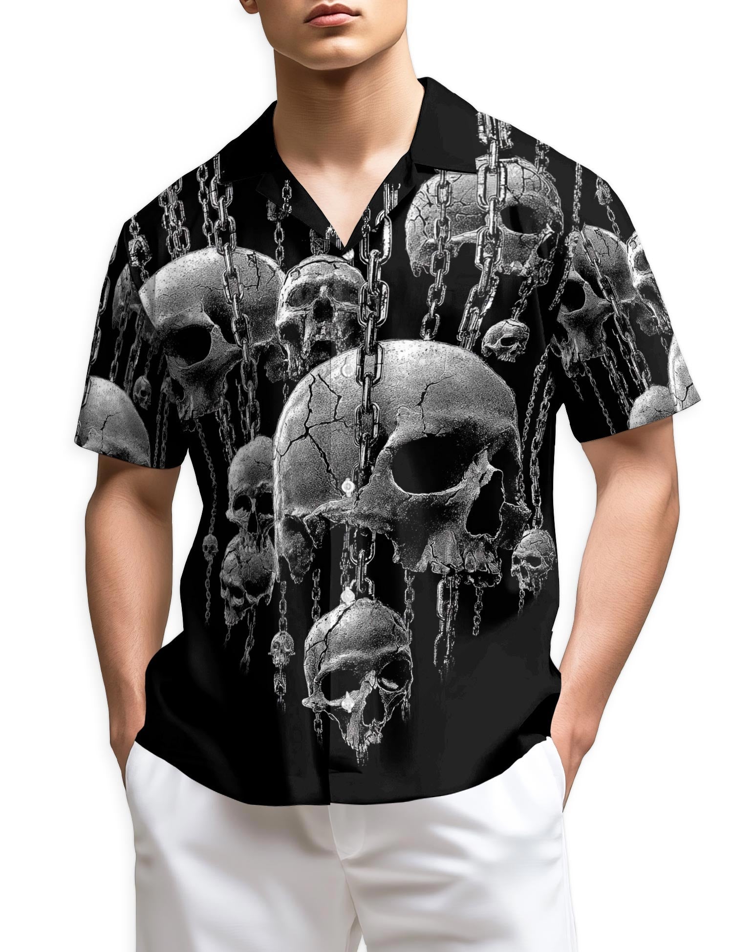 Netecom Chained Skull Hawaiian Shirt for Men