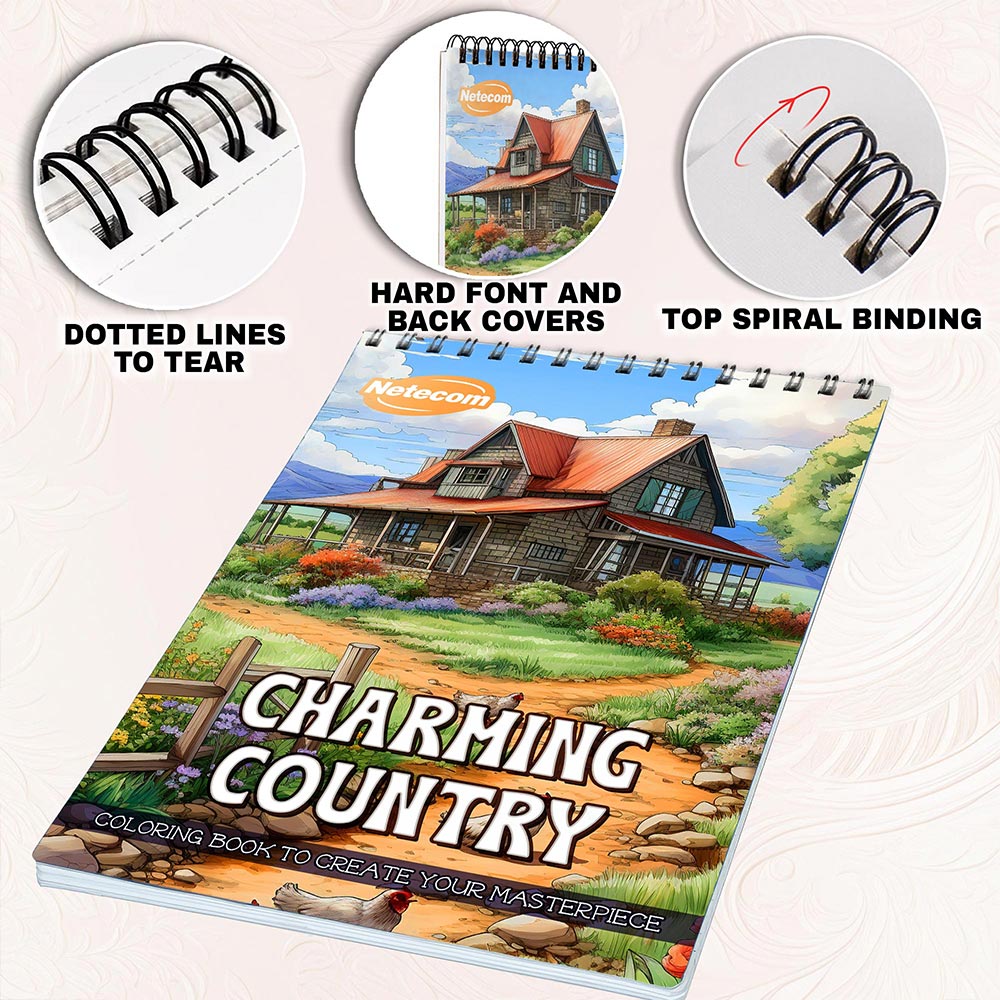 Netecom Charming Country Coloring Pages for Adults