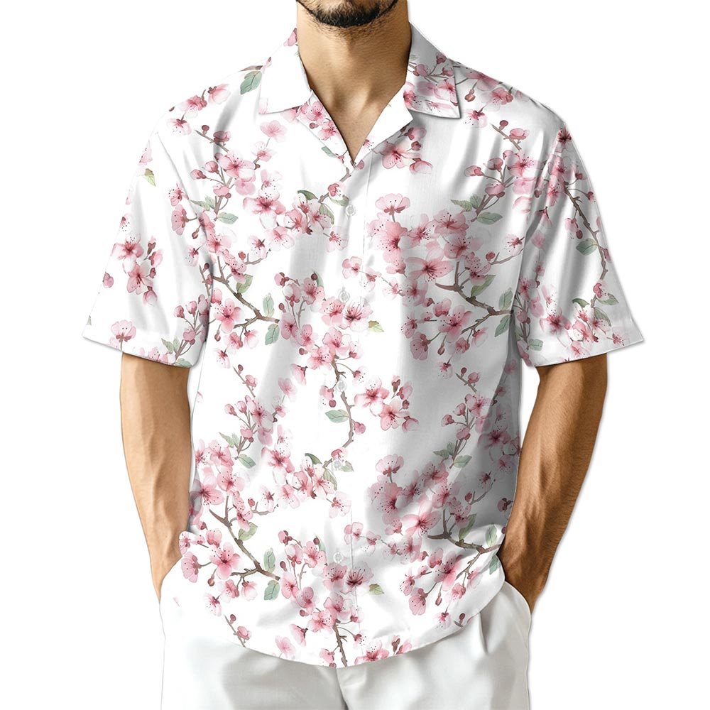 Netecom Cherry Blossom Hawaiian Shirt for Men