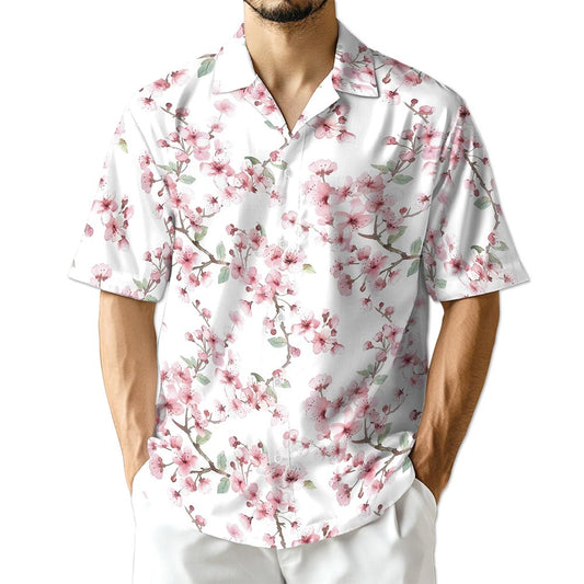 Netecom Cherry Blossom Hawaiian Shirt for Men
